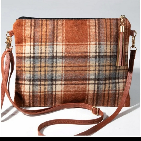 Plaid Print Crossbody/Clutch Bag - Picture 4 of 7